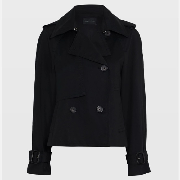 Club Monaco Women's Black Cropped Trench - Picture 1 of 4